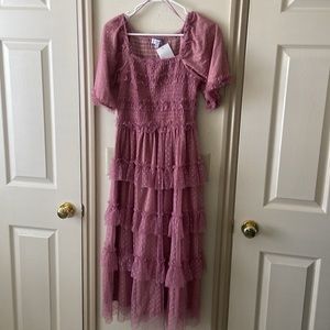 NWT pink tiered dress